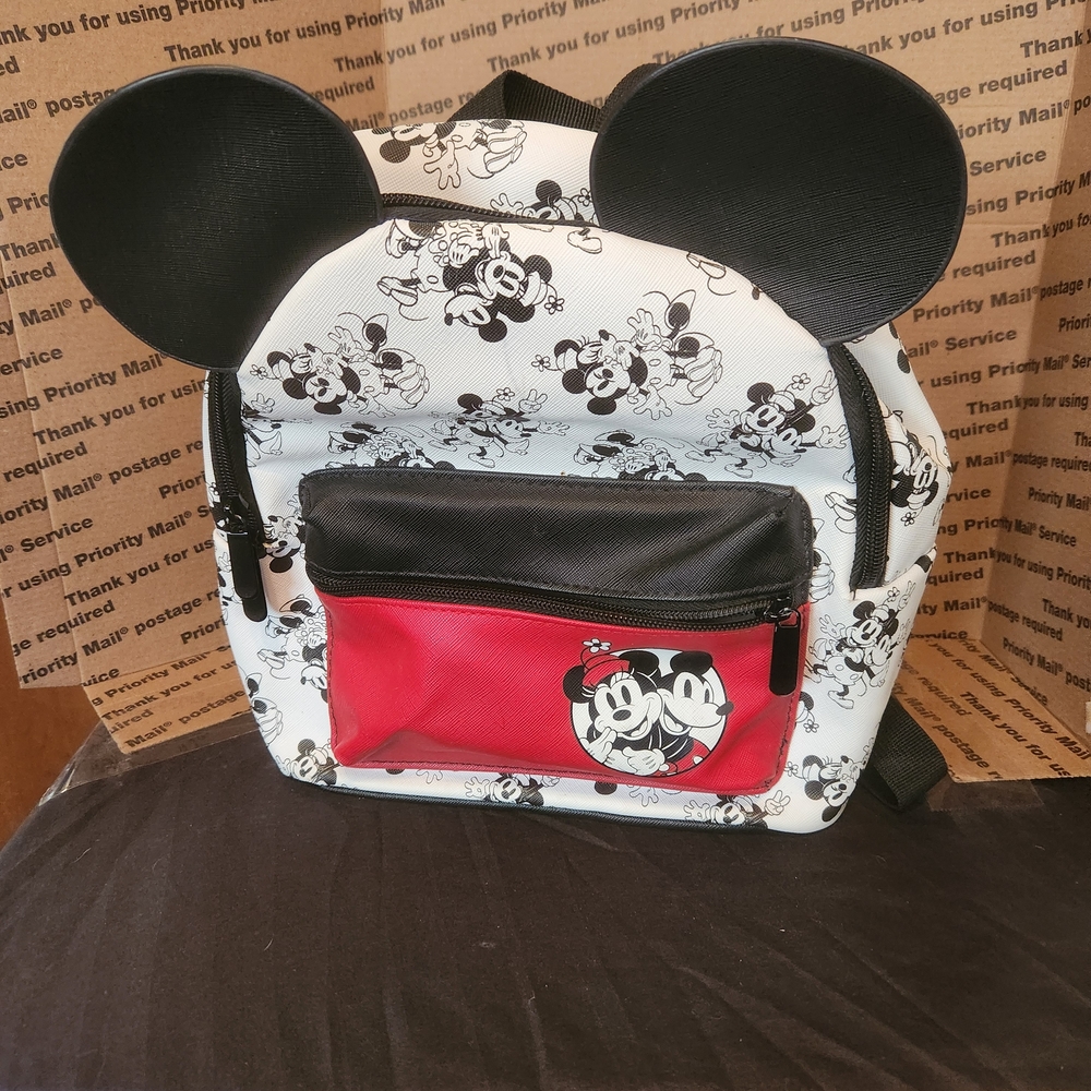 Mickey Mouse Backpack - Black, White, and Red